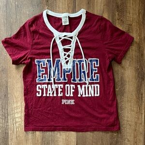 Victorias Secret PINK y2k Empire State of mind baseball graphic top shirt medium